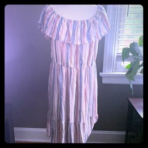 Lane Bryant off the shoulder striped dress